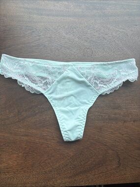 Skarlett Blue Minx Lace Thong Blue Pink XS NWT Low Rise Panty 371100